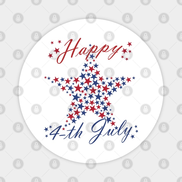 Happy 4-th of July Independence Day Magnet by NuttyShirt